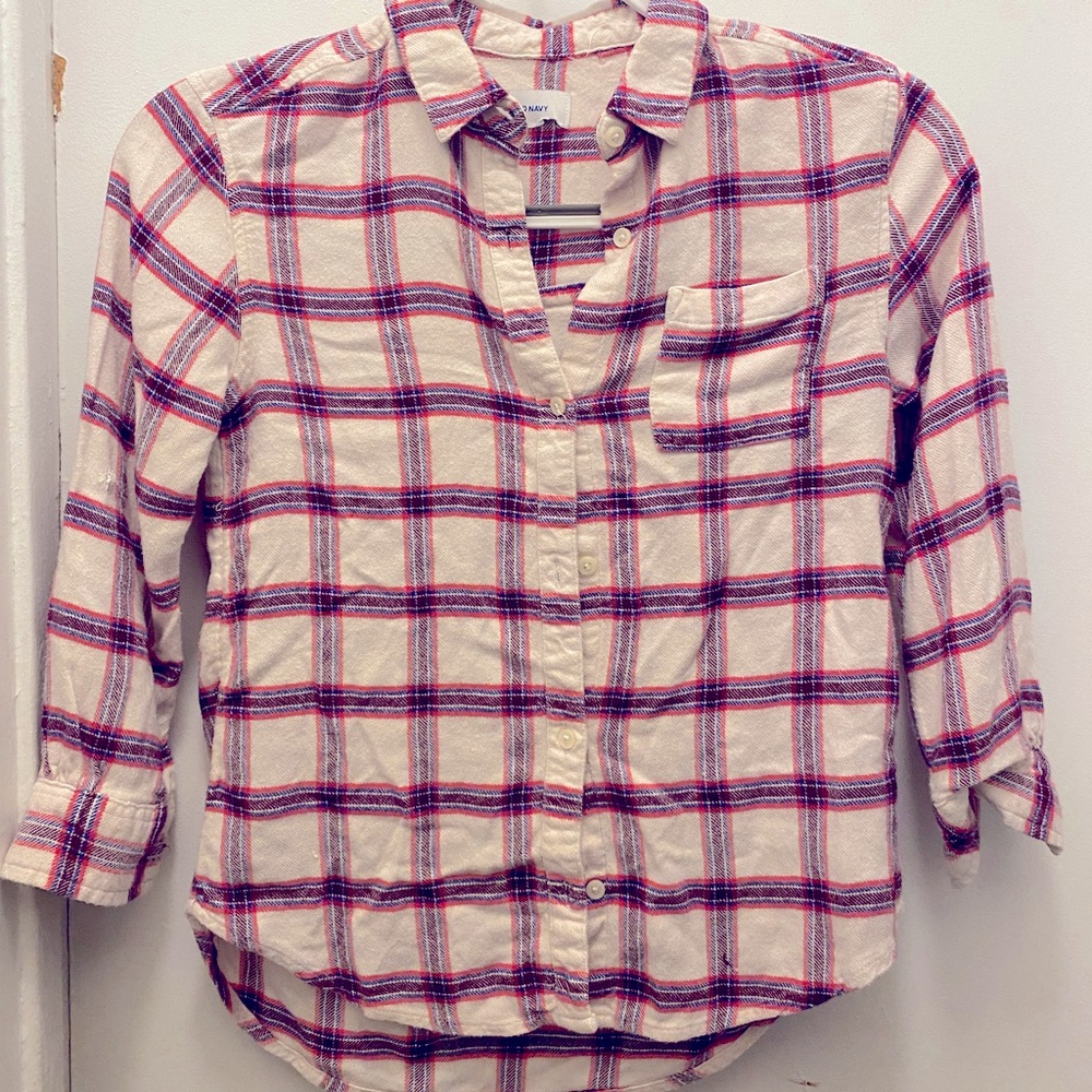 Used girls long sleeve flannel shirt